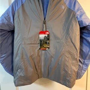 NEW Reversible North Face Youth Gray and Blue Jacket, youth lg (14/16)